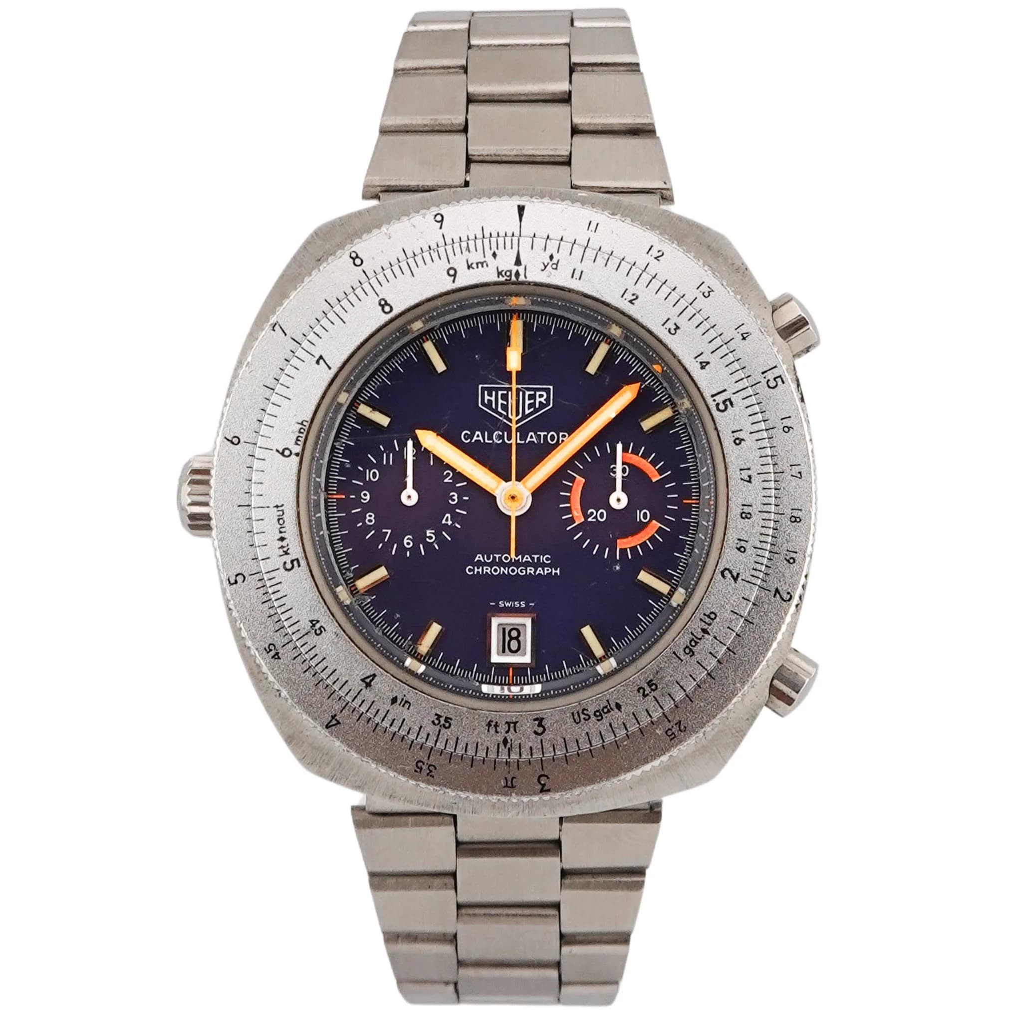 Heuer Calculator – Ref. 150.633, good – Image 1/9