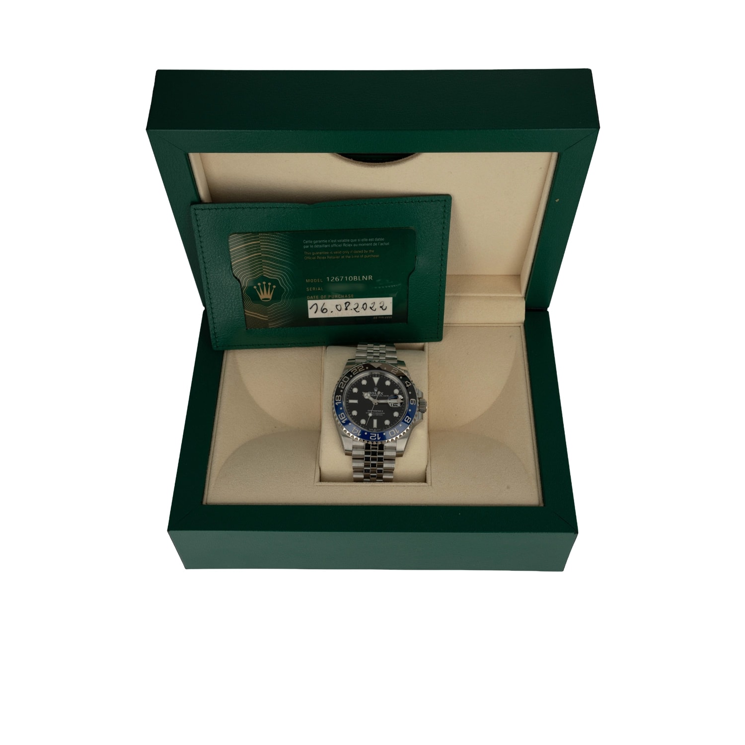 Rolex GMT-Master II – Ref. 126710BLNR, Sehr gut – 8/8
