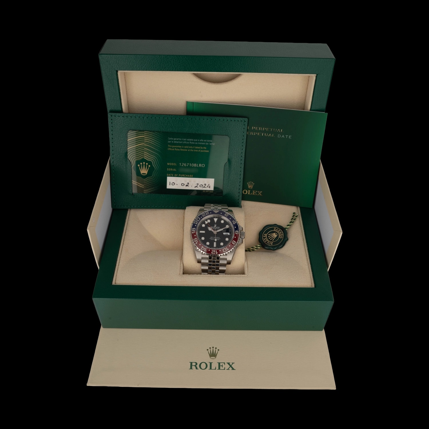 Rolex GMT-Master II – Ref. 126710BLRO, Neu – 7/8