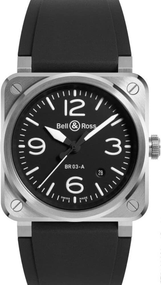 Bell & Ross BR 03 – Ref. BR03A-BL-ST/SRB, Wie neu