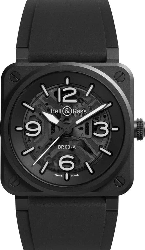 Bell & Ross BR 03 – Ref. BR03A-BL-SKCE/SRB, Wie neu