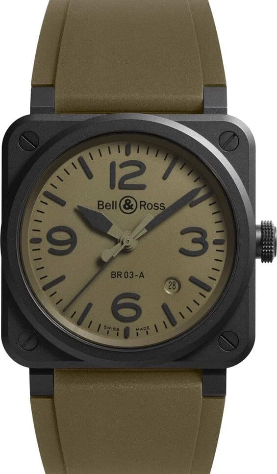 Bell & Ross BR 03 – Ref. BR03A-MIL-CE/SRB, Wie neu