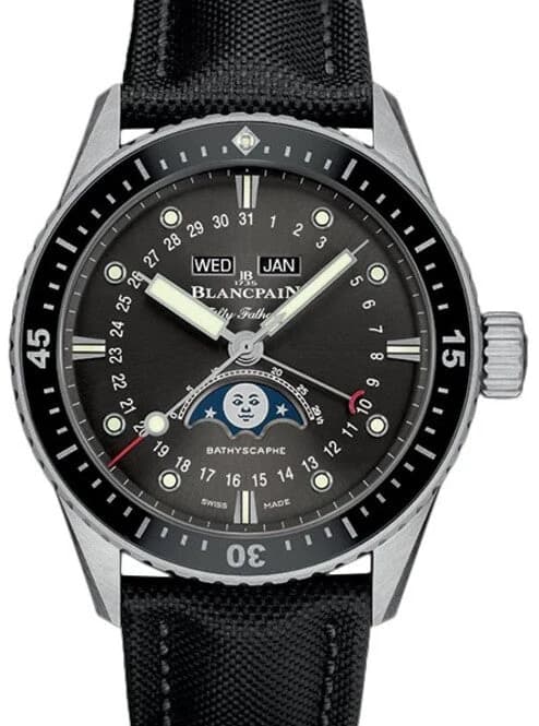 Blancpain Bathyscaphe Quantième Complet Phases de Lune – Ref. 5054-1110-B52A, like new – Image 1/2