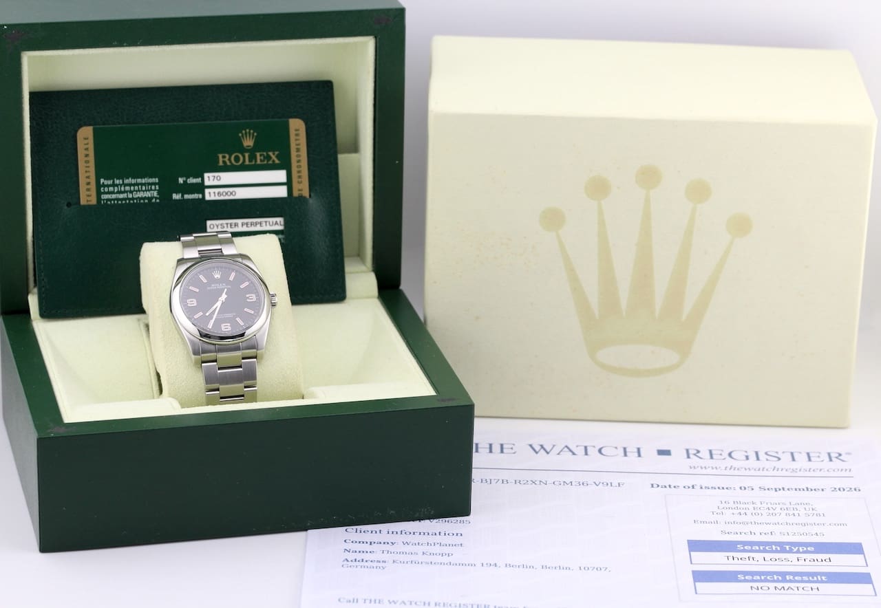 Rolex Oyster Perpetual – Ref. 116000, very good – 2/14