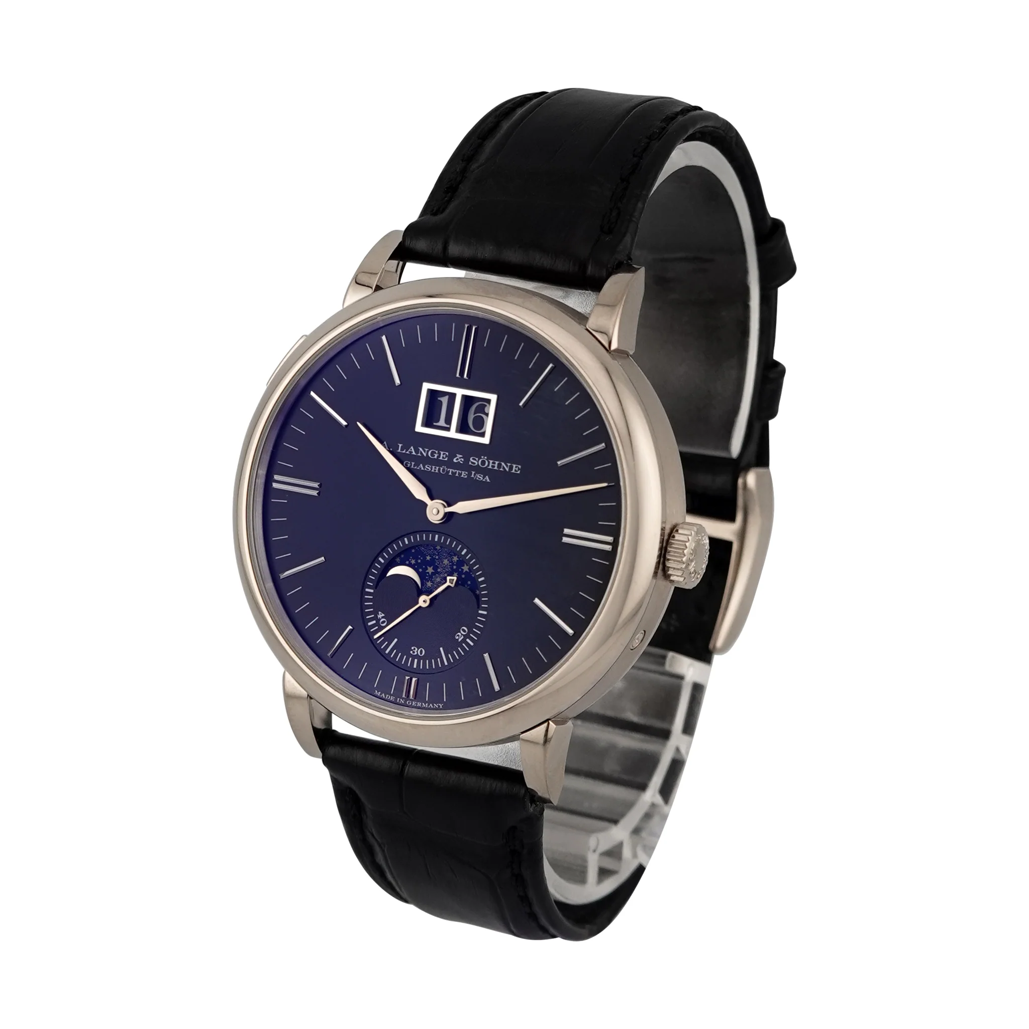 A. Lange & Söhne Saxonia Moon Phase – Ref. 384.029, like new – 6/8