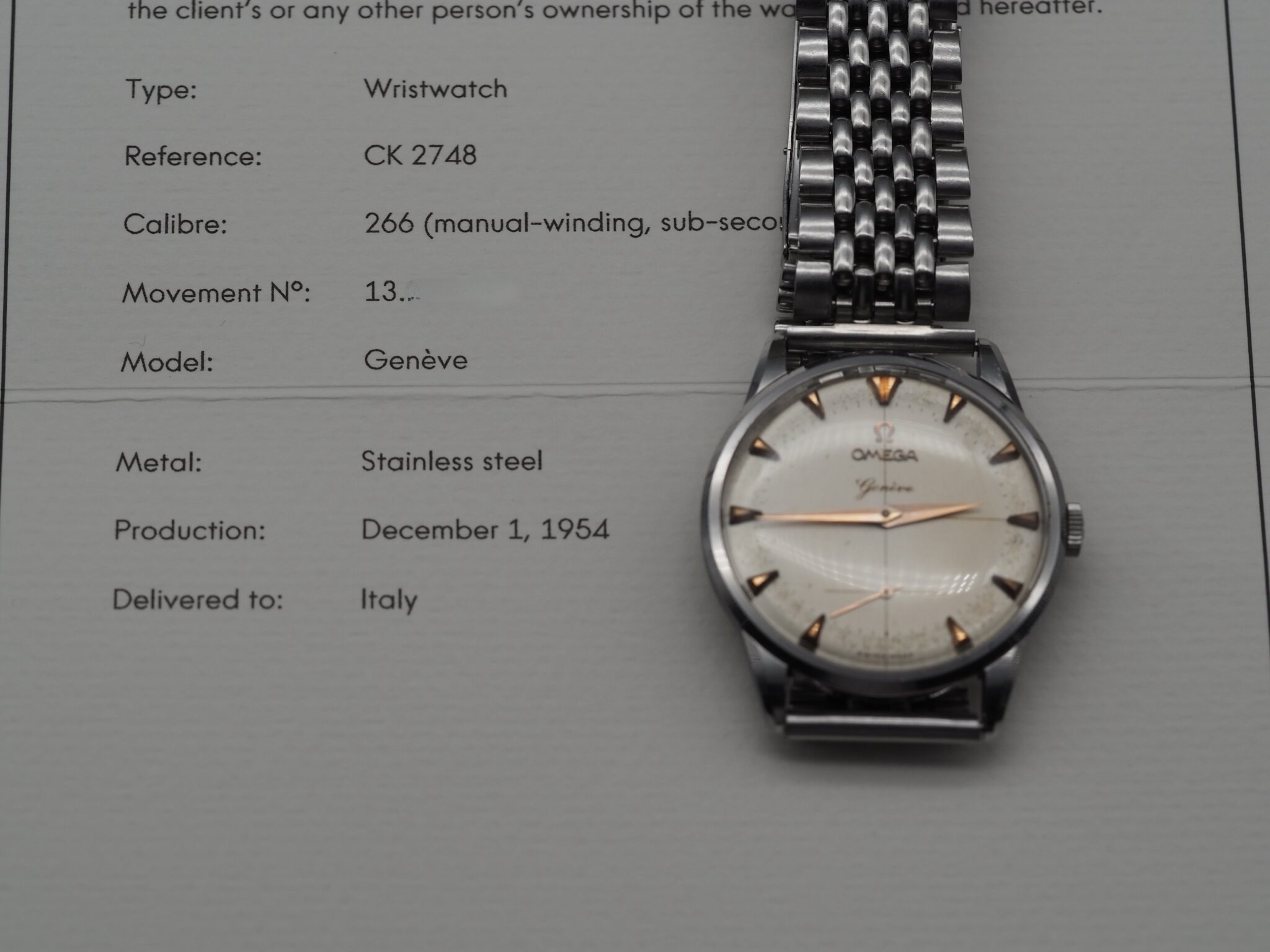 Omega Geneve – Ref. CK 2748-2, Gut – 5/17