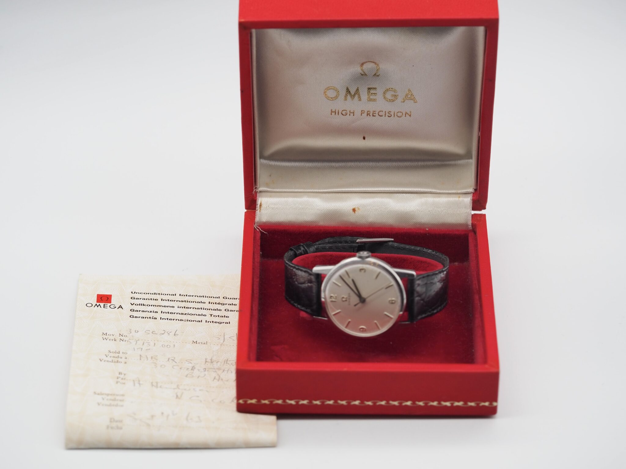 Omega Ref. Kaliber 286, „High Precision“, aus 1963 – Ref. 131.001-62, Gut – 2/14