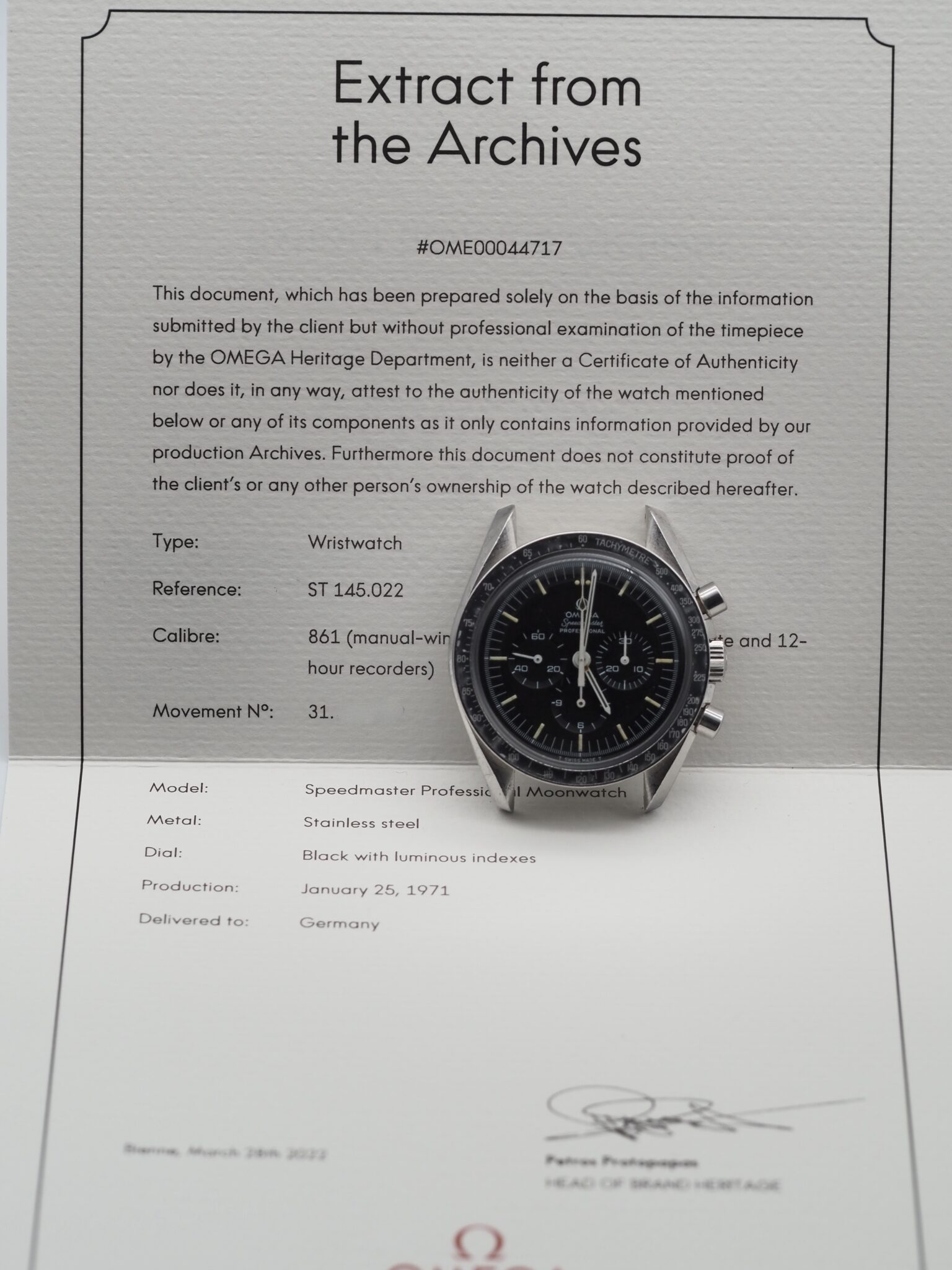 Omega Speedmaster – Ref. 145.022-69, Gut – 11/18
