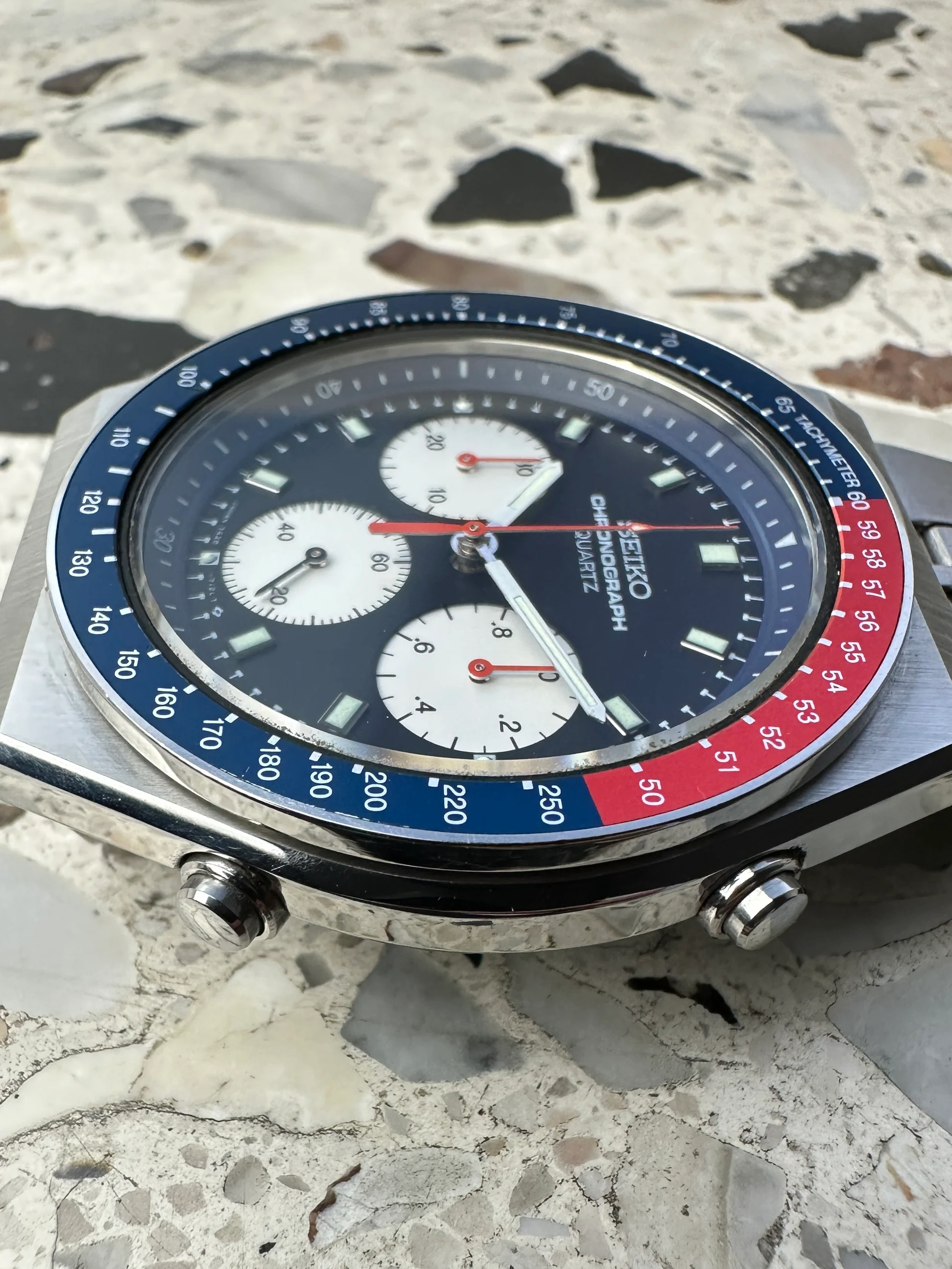 Seiko Quartz Chronograph Sports ‘Speedmaster’ – Ref. 7A28-8100, good – 5/15