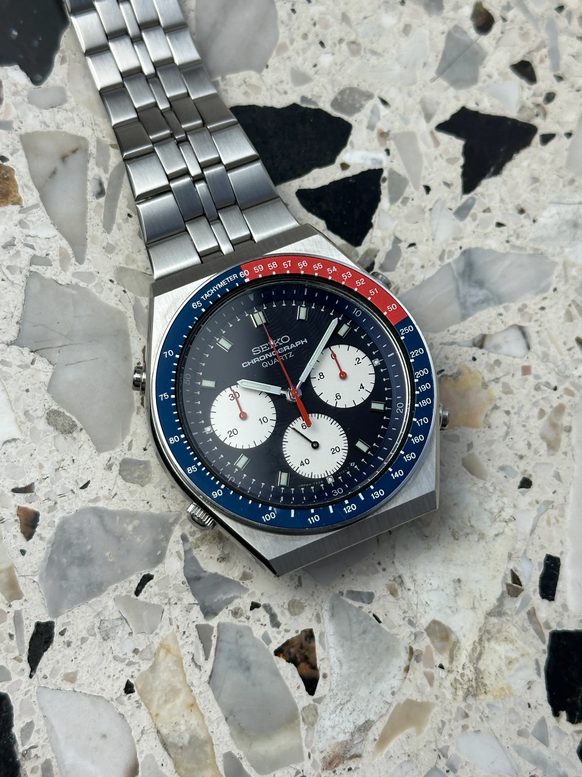 Seiko Quartz Chronograph Sports ‘Speedmaster’ – Ref. 7A28-8100, good – 8/15