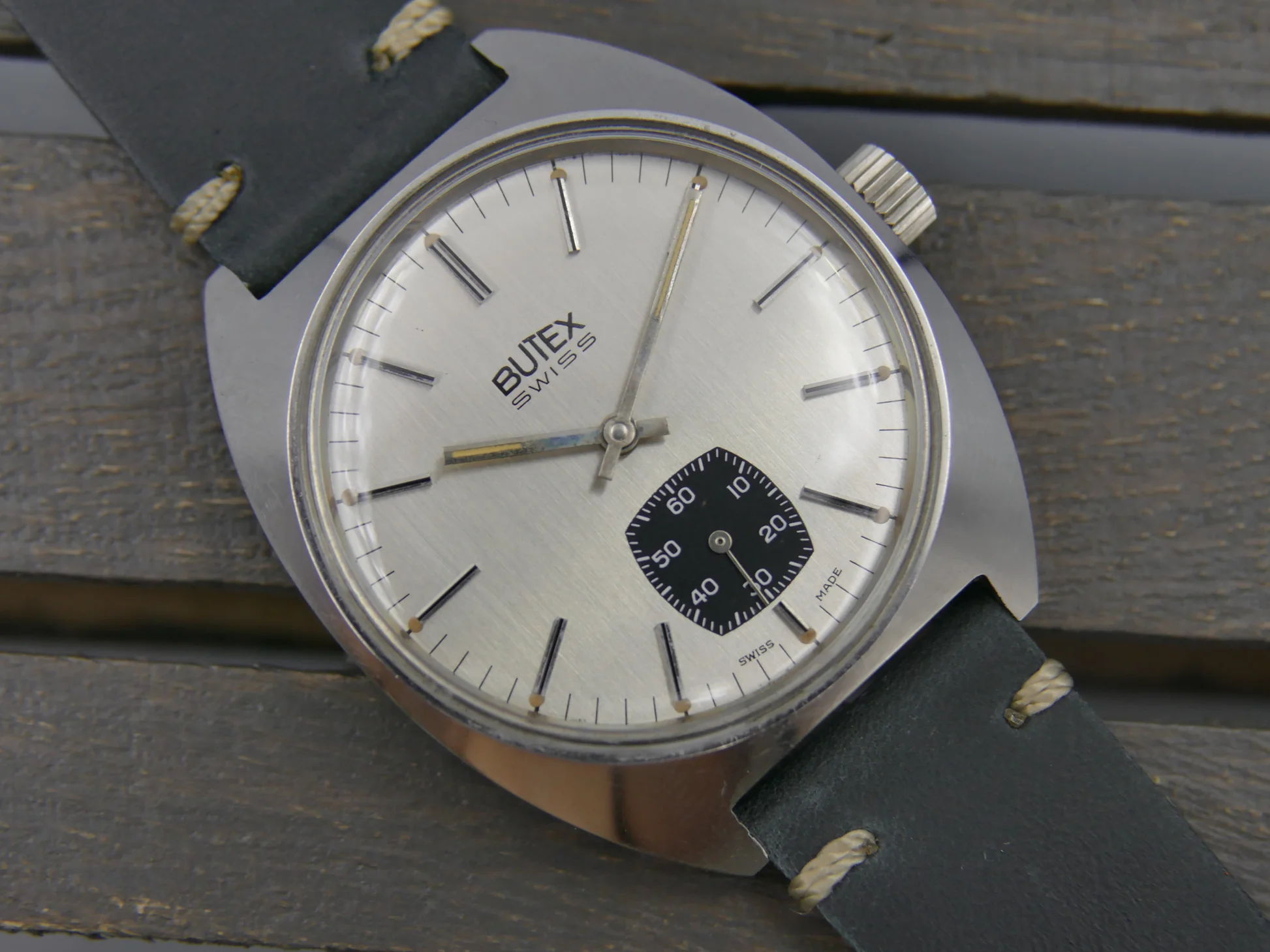 Butex 70s vintage watch BWC Swiss hand wind unitas 6532 military – Ref. 853016, Gebraucht – 1/21
