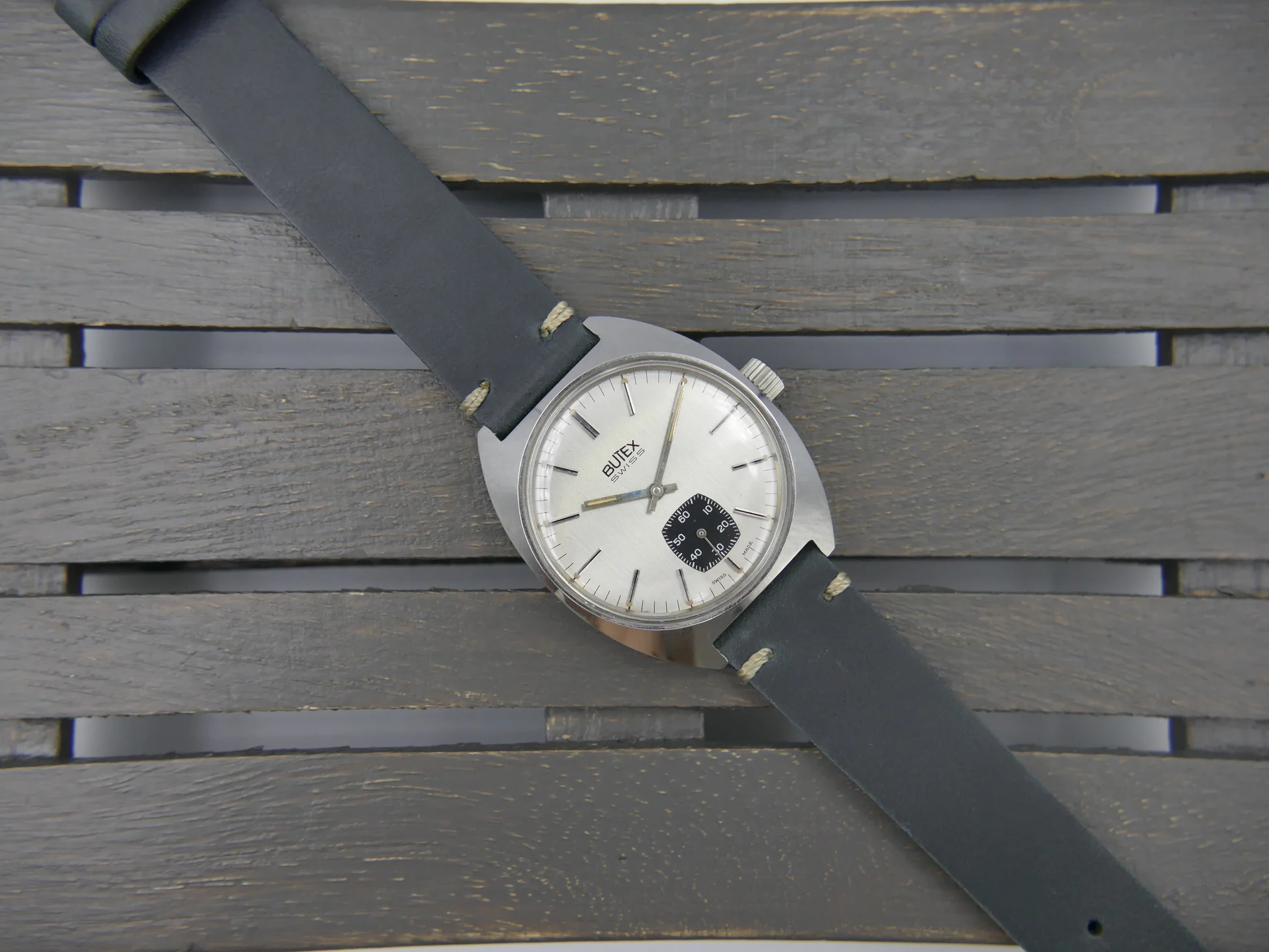 Butex 70s vintage watch BWC Swiss hand wind unitas 6532 military – Ref. 853016, Gebraucht – 9/21
