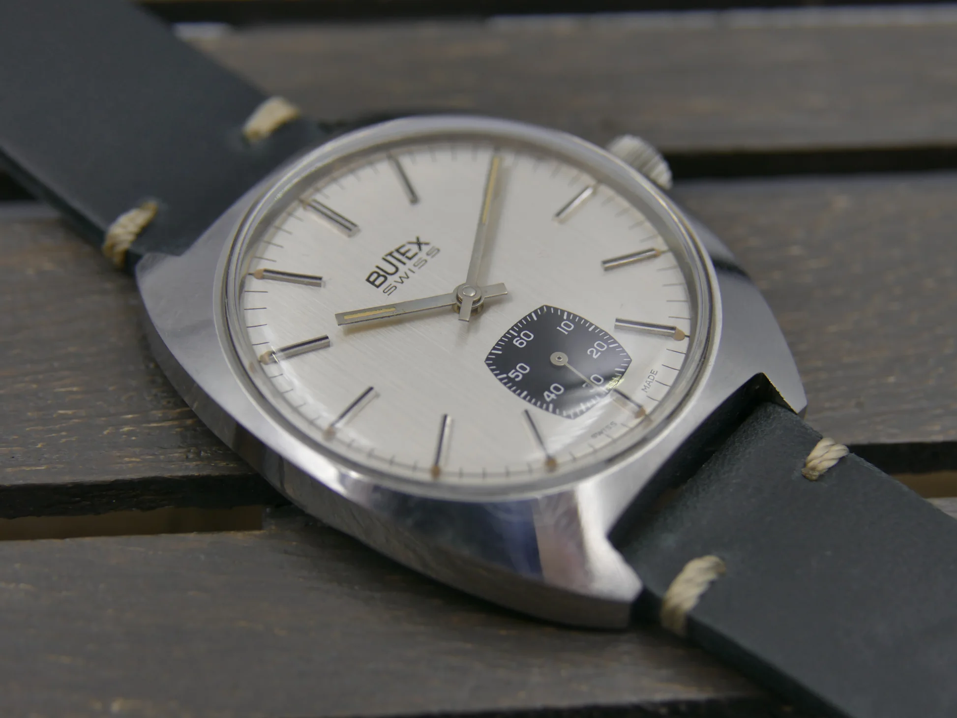Butex 70s vintage watch BWC Swiss hand wind unitas 6532 military – Ref. 853016, Gebraucht – 15/21