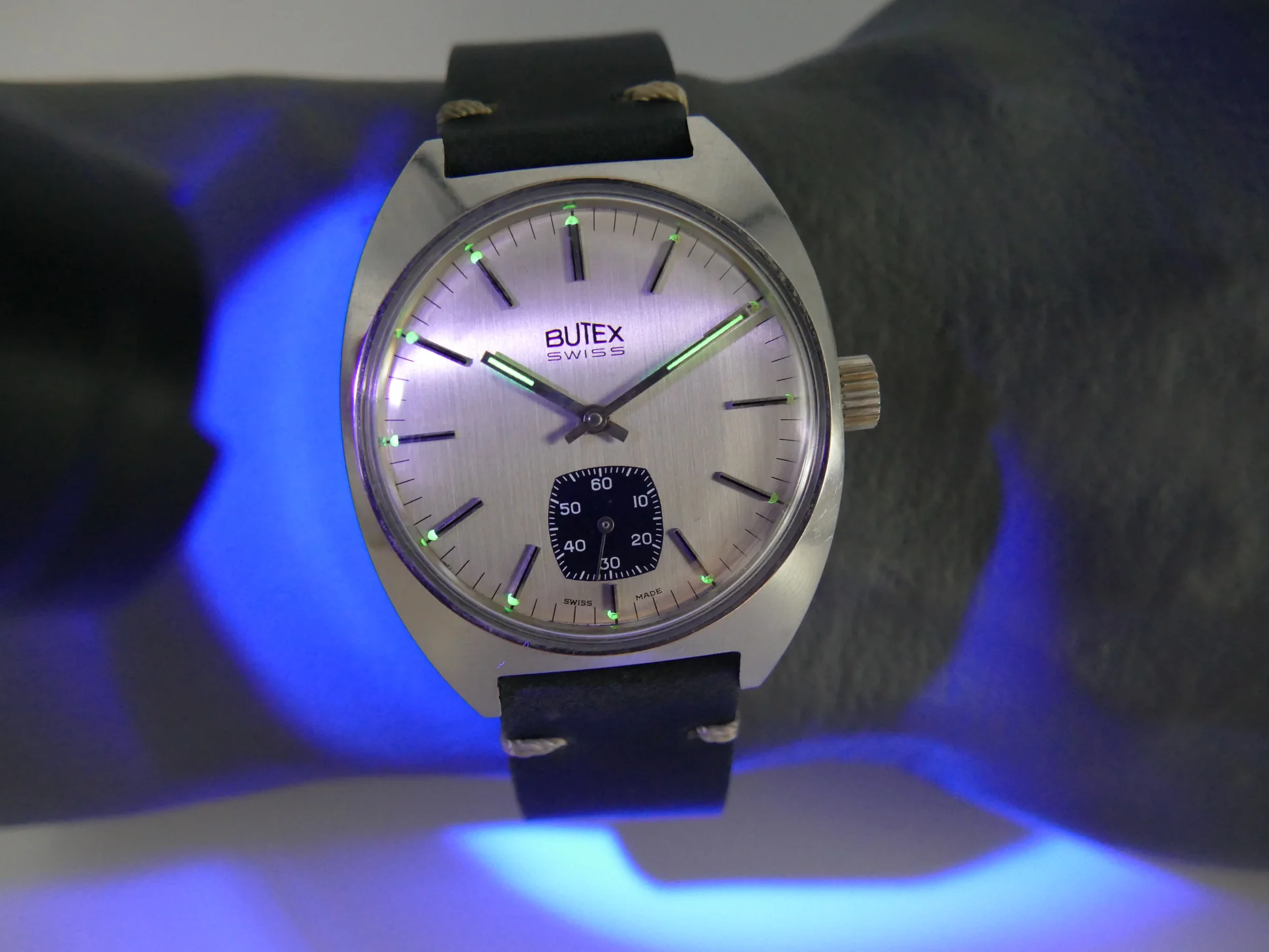 Butex 70s vintage watch BWC Swiss hand wind unitas 6532 military – Ref. 853016, Gebraucht – 17/21