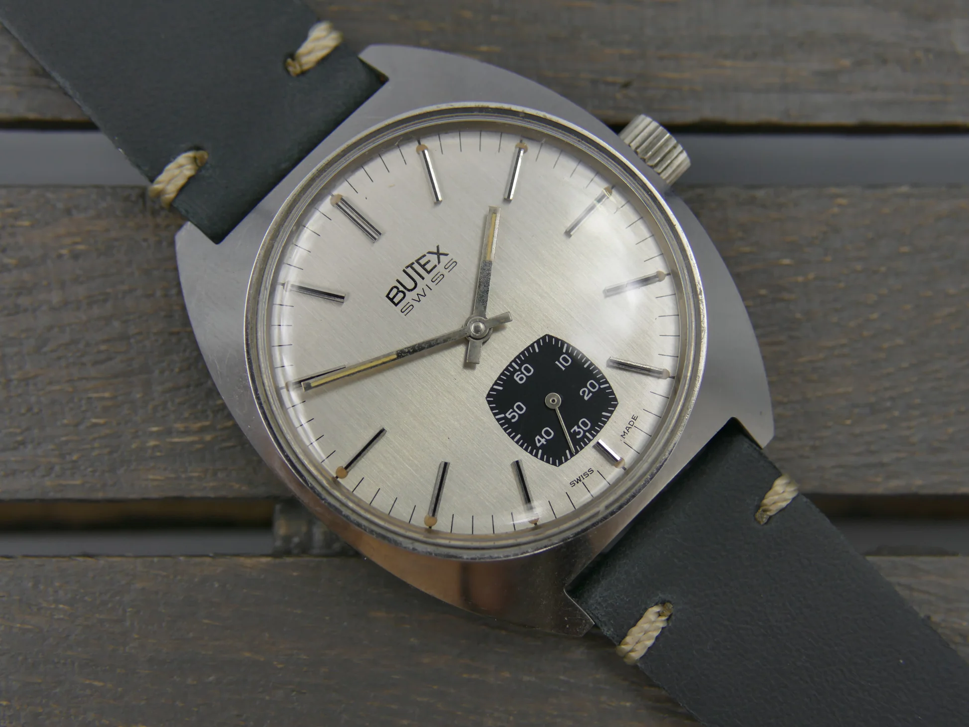 Butex 70s vintage watch BWC Swiss hand wind unitas 6532 military – Ref. 853016, Gebraucht – 1/22