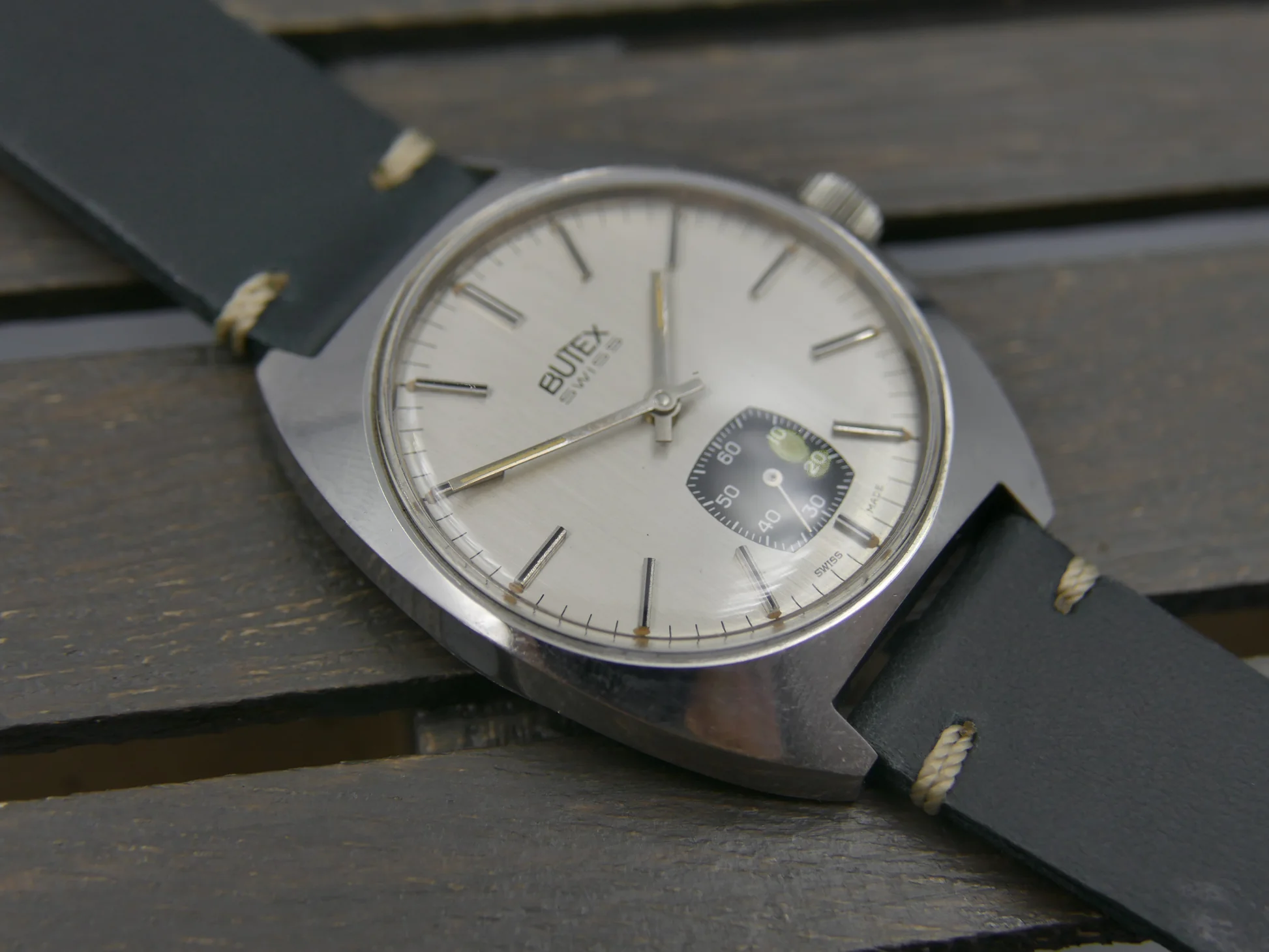 Butex 70s vintage watch BWC Swiss hand wind unitas 6532 military – Ref. 853016, Gebraucht – 2/22