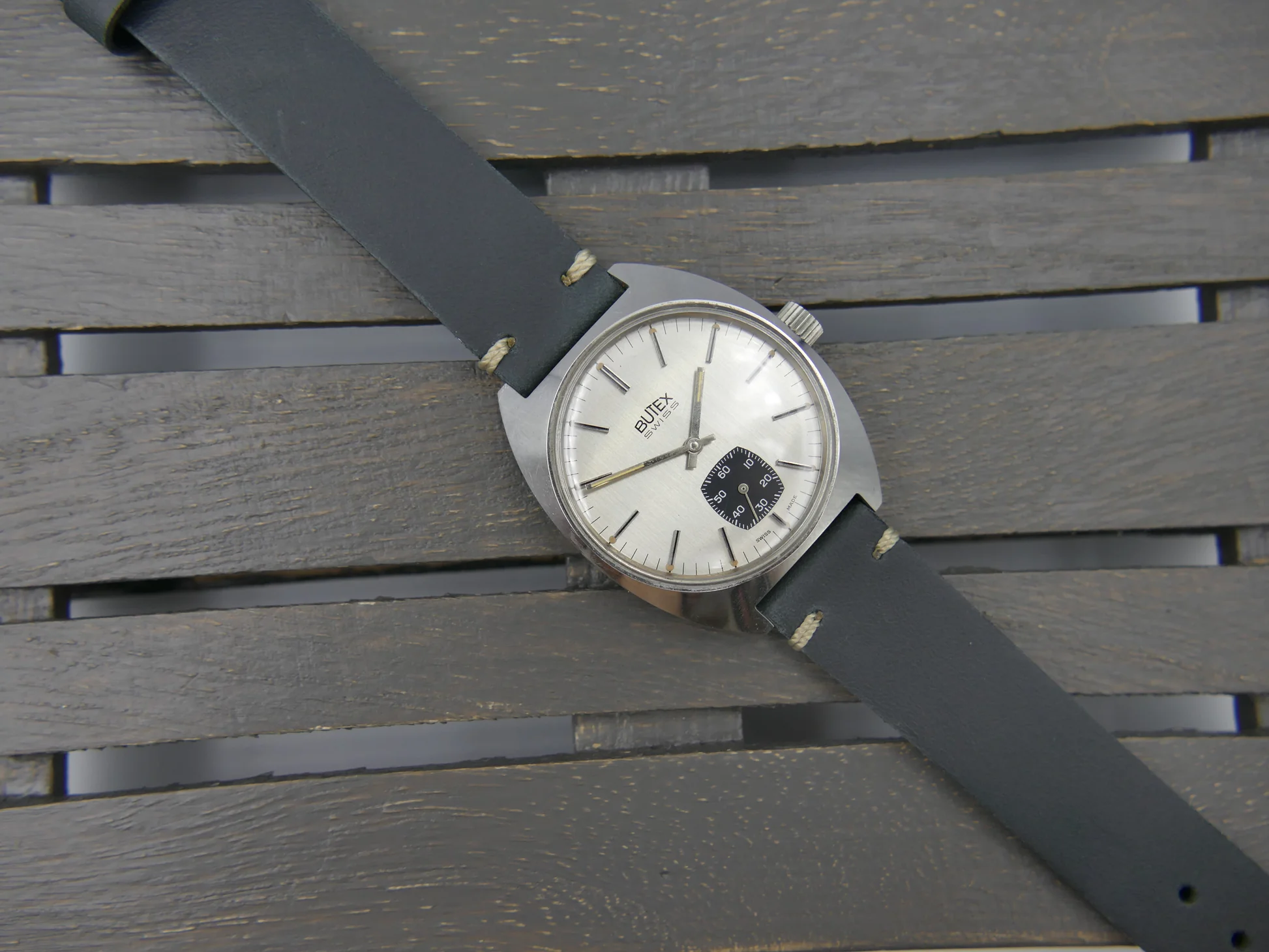 Butex 70s vintage watch BWC Swiss hand wind unitas 6532 military – Ref. 853016, Gebraucht – 4/22