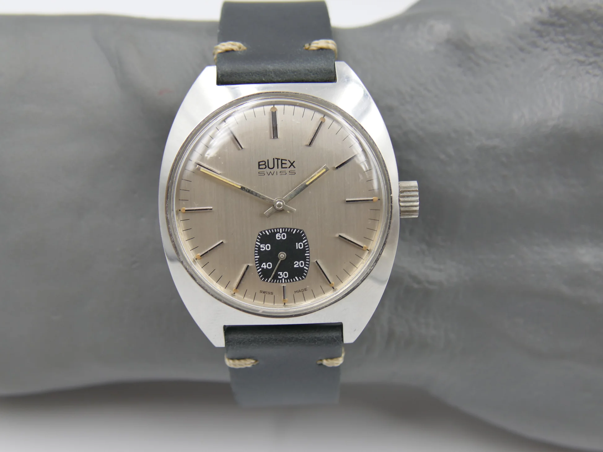 Butex 70s vintage watch BWC Swiss hand wind unitas 6532 military – Ref. 853016, Gebraucht – 15/22
