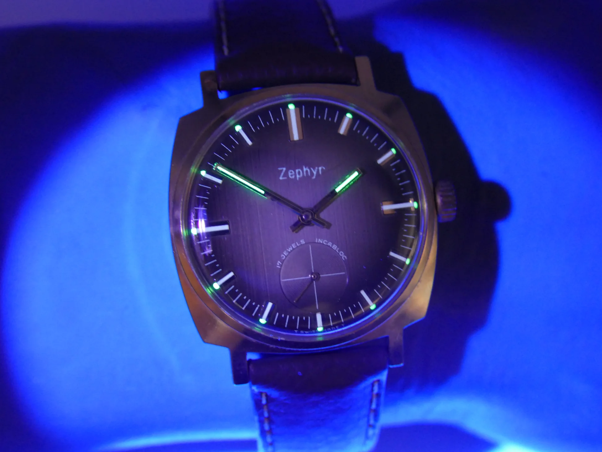 Zephyr 70s vintage watch mens Zephyr hand wind Unitas 6325 brown – Gebraucht – 4/21