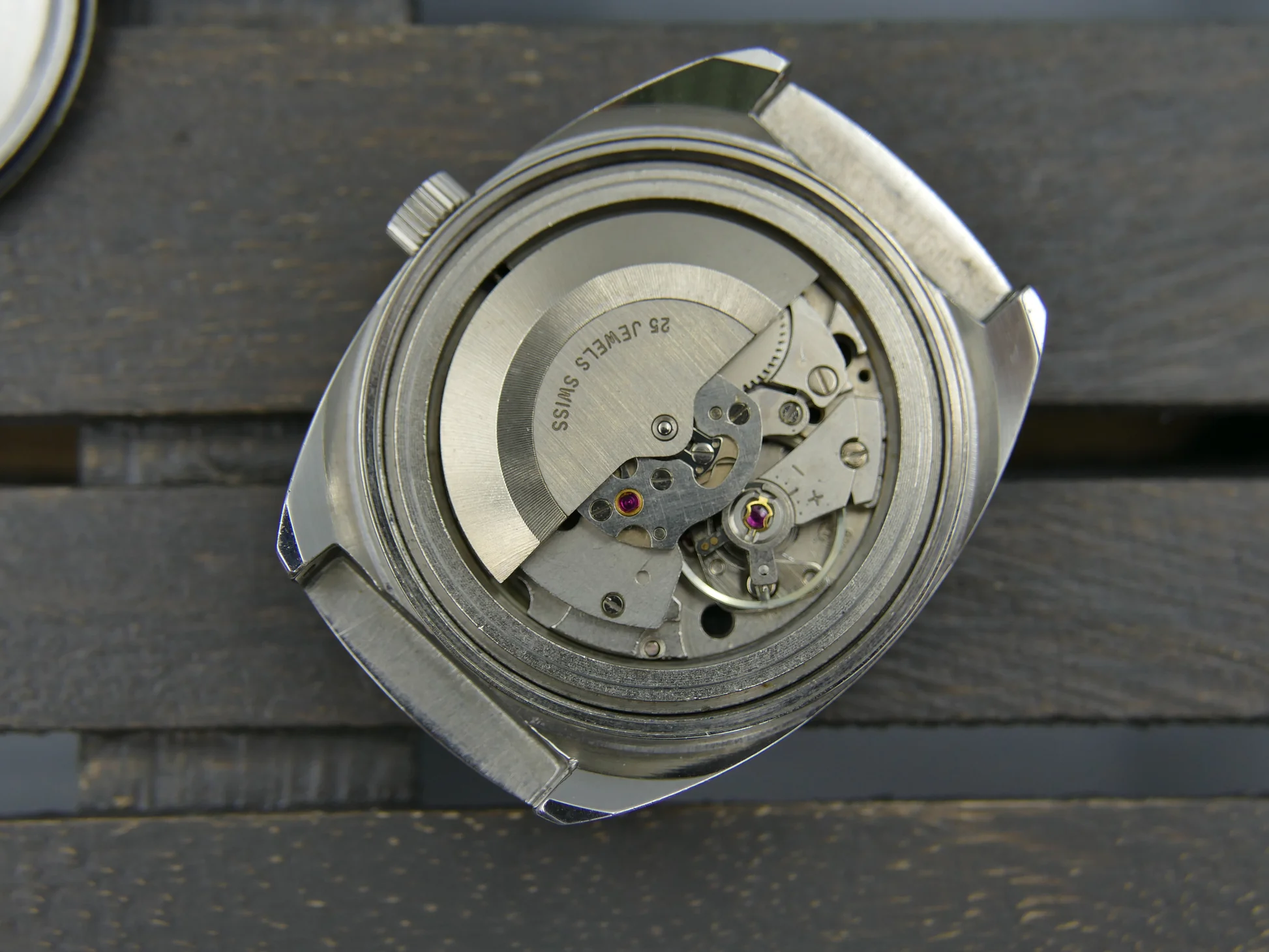 Ogival 70s vintage watch burgundy automatic AS 2066 NOS – Ref. a2614, Neu – 20/21