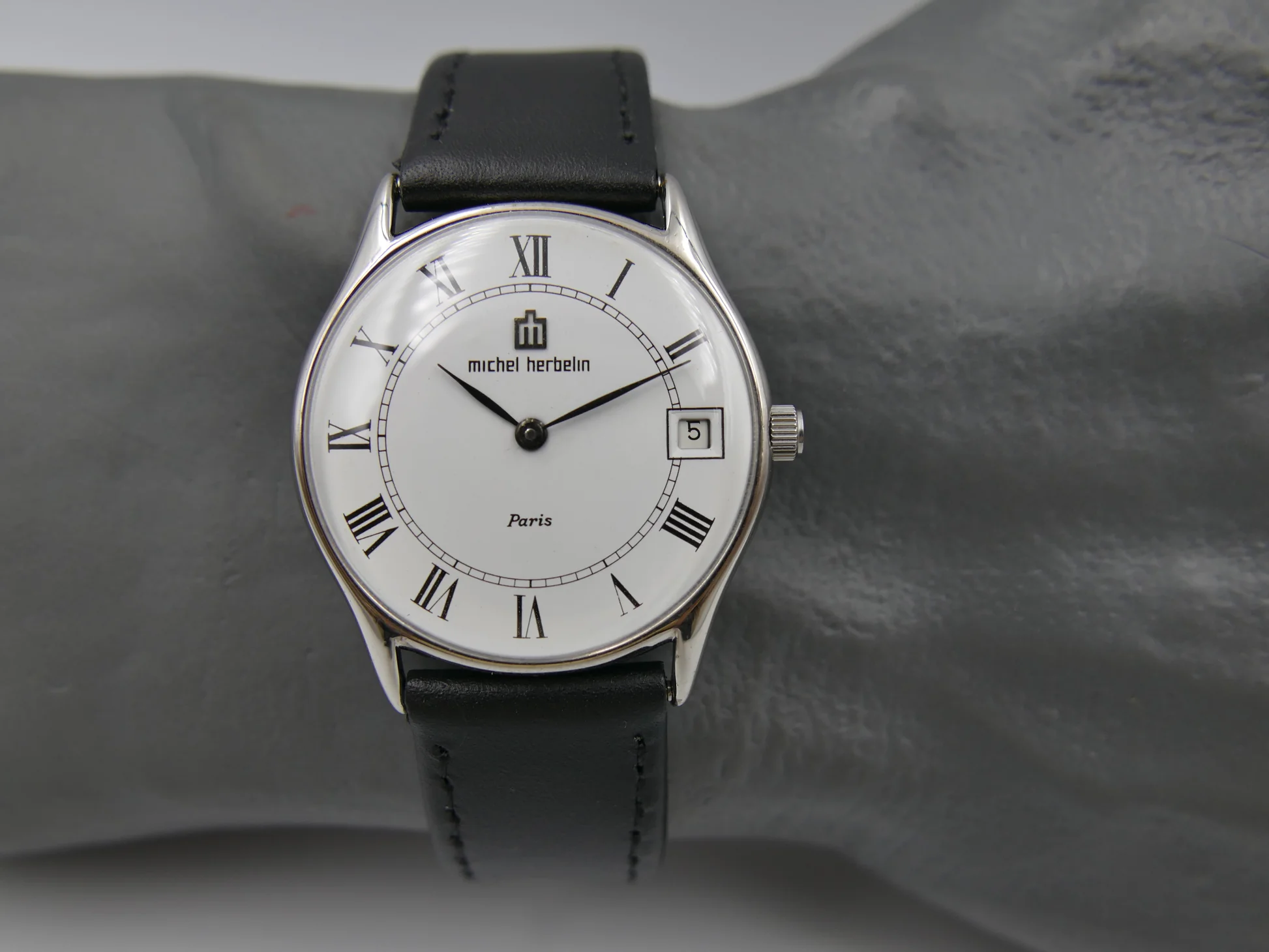 Michel Herbelin 80s watch Paris ref Peseux 7001 flat serviced – Ref. 2813, Gebraucht – 2/21