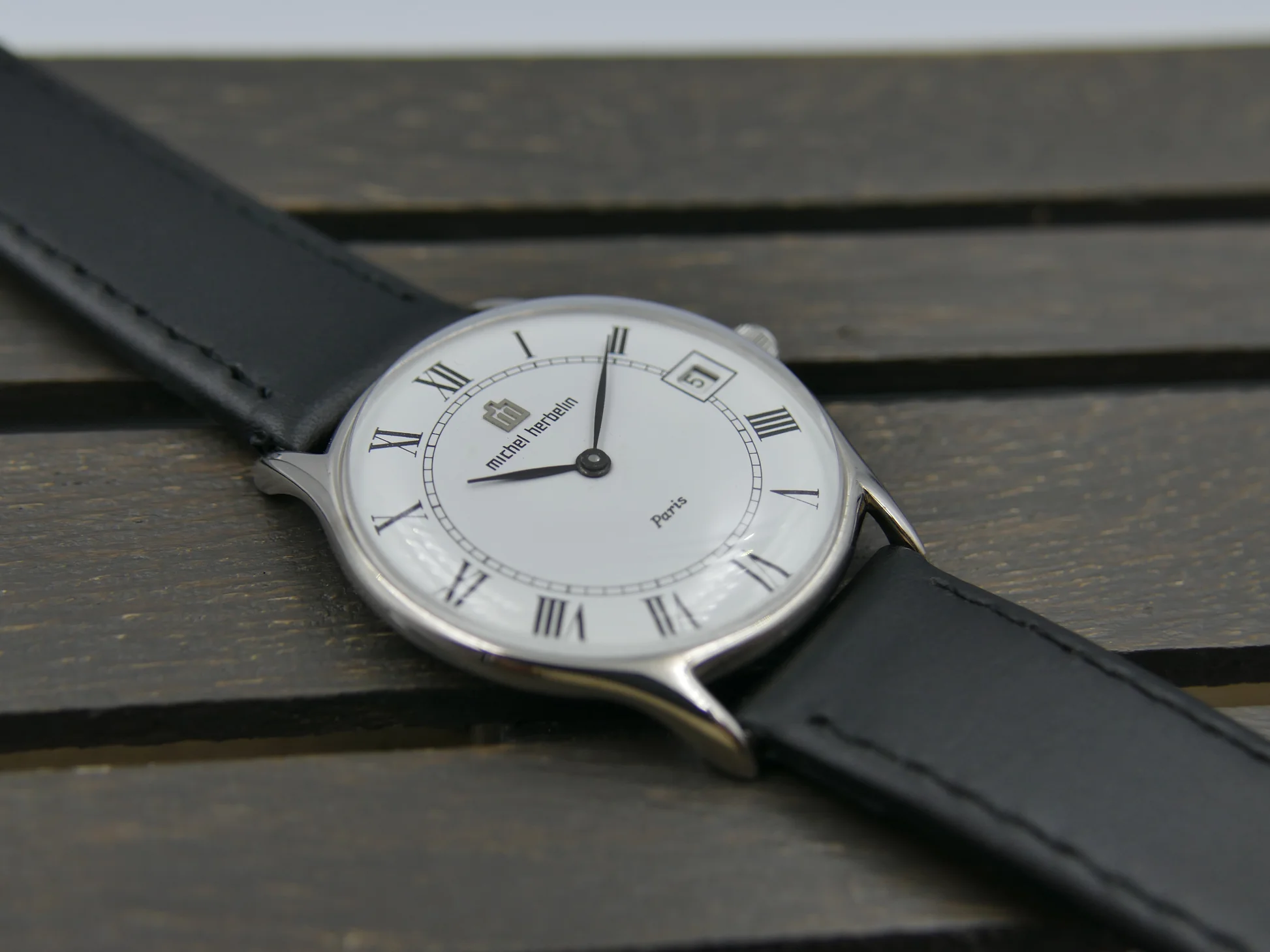 Michel Herbelin 80s watch Paris ref Peseux 7001 flat serviced – Ref. 2813, Gebraucht – 20/21