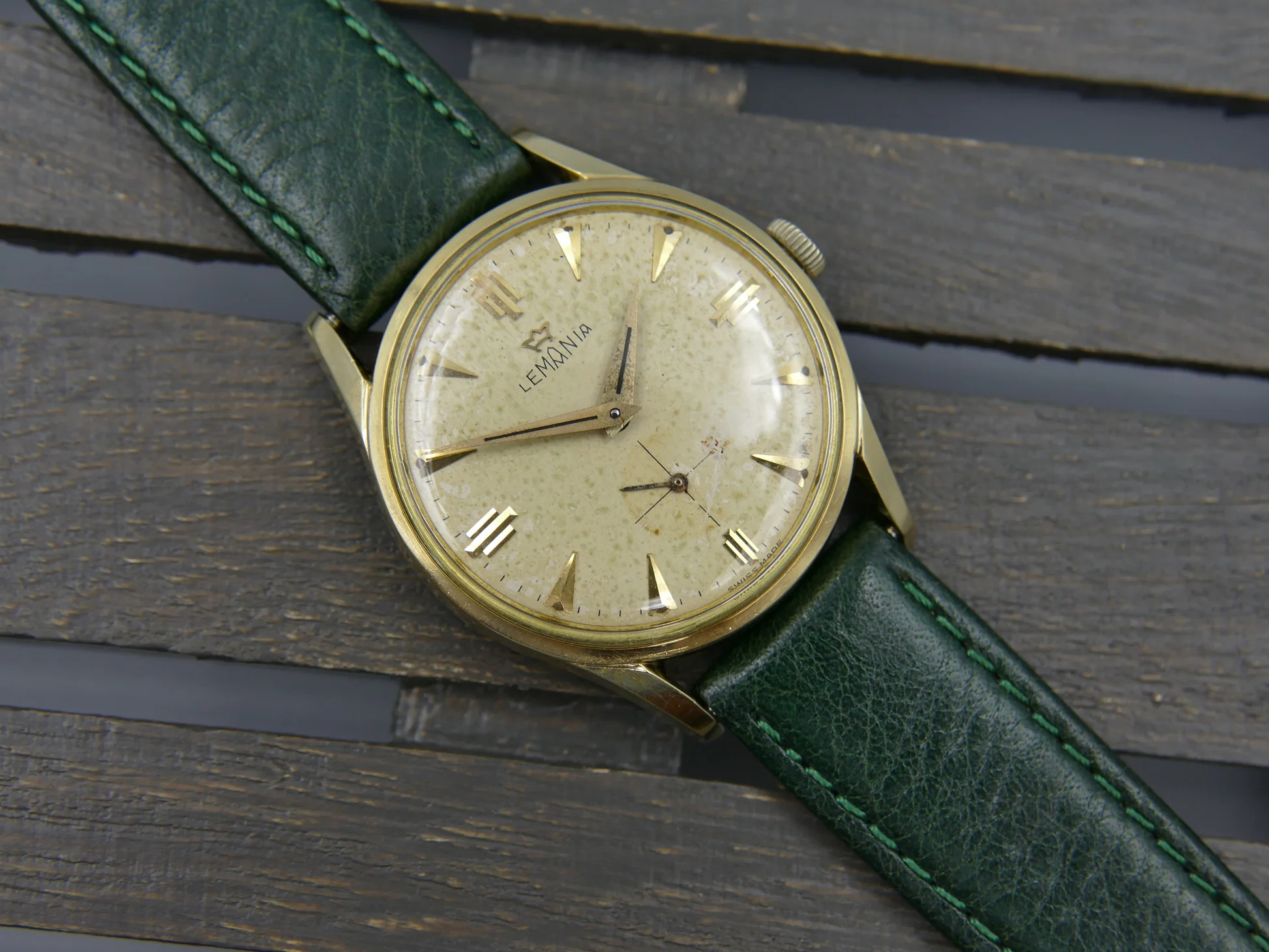 Lemania 60s vintage watch ref. cal. 3000 gold pl serviced – Ref. 918 -2 KO, Gebraucht – 1/21