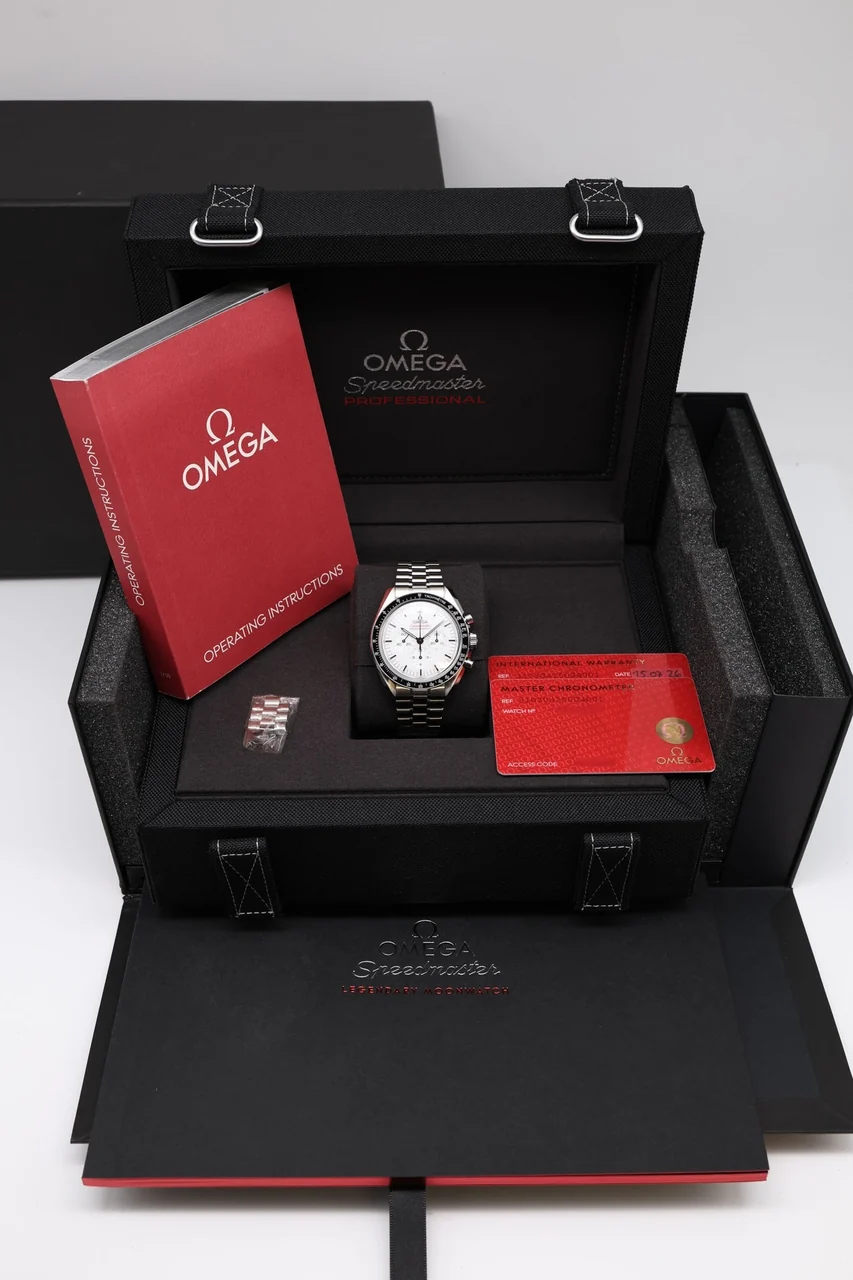 Omega Speedmaster Professional Moonwatch Hesalite – Ref. 31030425004001, Sehr gut – 9/11