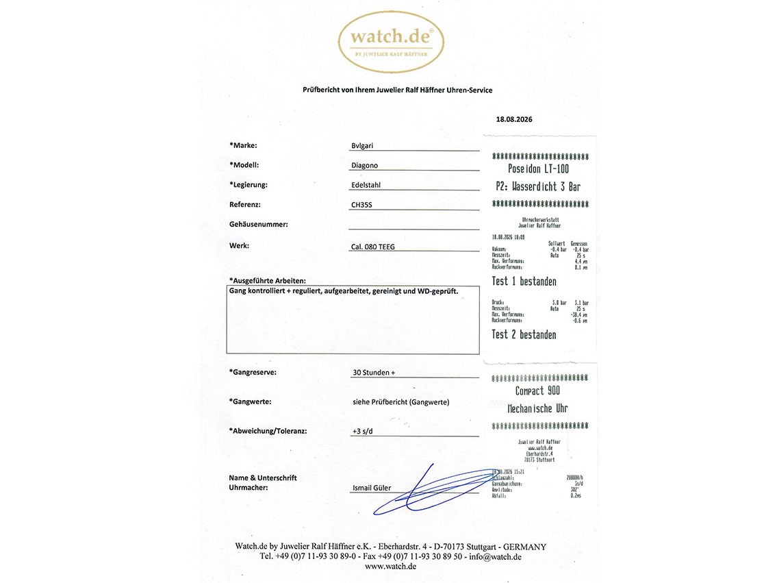 Bulgari Diagono Quarz – Ref. DG35, Sehr gut – 10/10