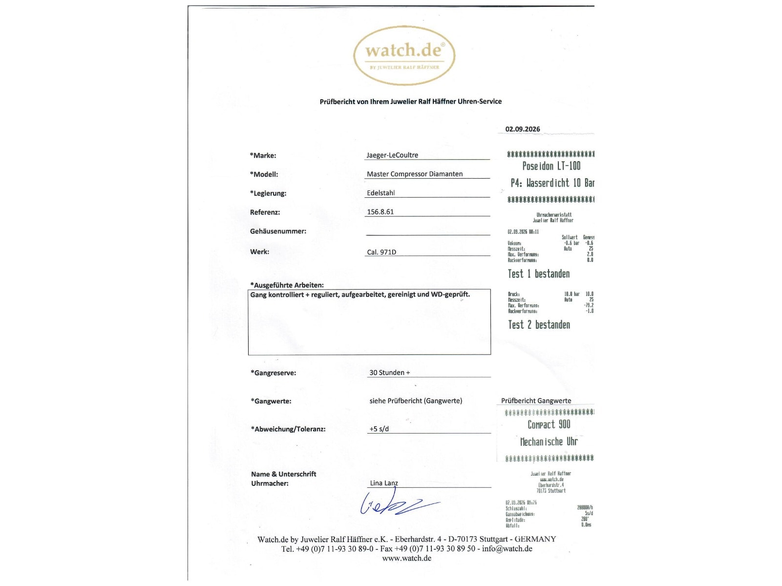 Jaeger-LeCoultre Master – Ref. 156.8.61, Sehr gut – 10/10