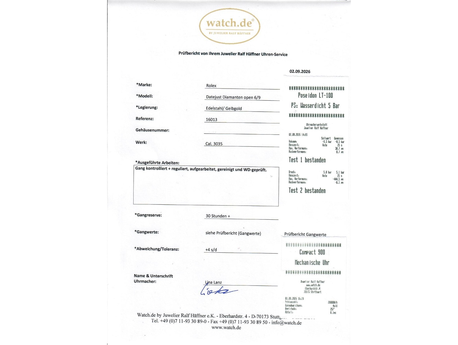 Rolex Datejust – Ref. 16013, Sehr gut – 10/10