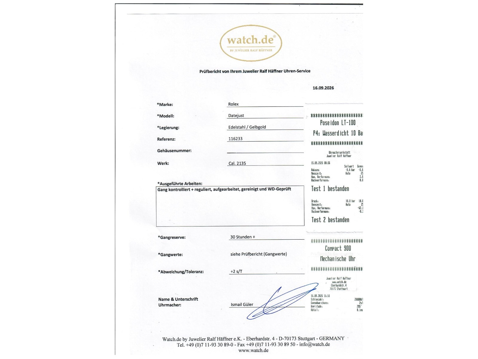 Rolex Datejust – Ref. 116233, very good – 9/10