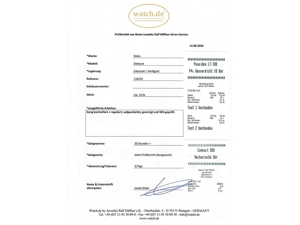 Rolex Datejust – Ref. 116234, Sehr gut – 10/10