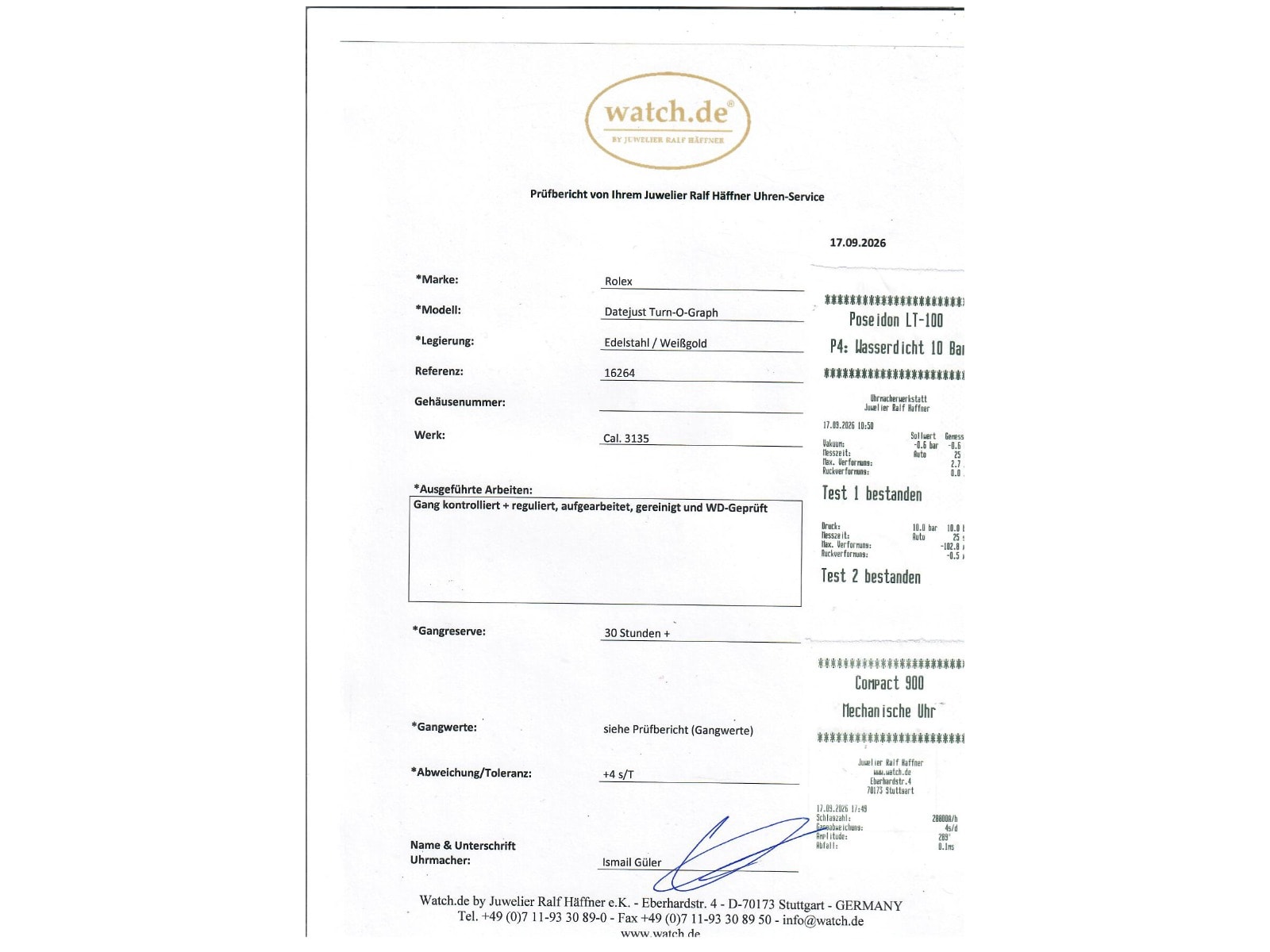 Rolex Datejust – Ref. 16234, very good – 9/10