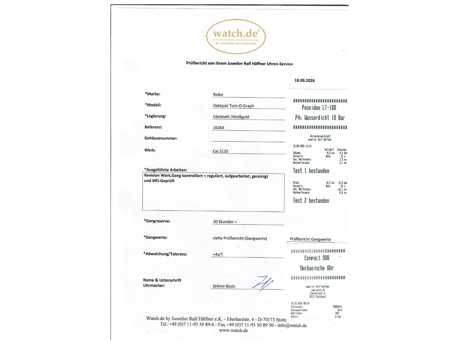 Rolex Datejust – Ref. 16264, Sehr gut – 10/10
