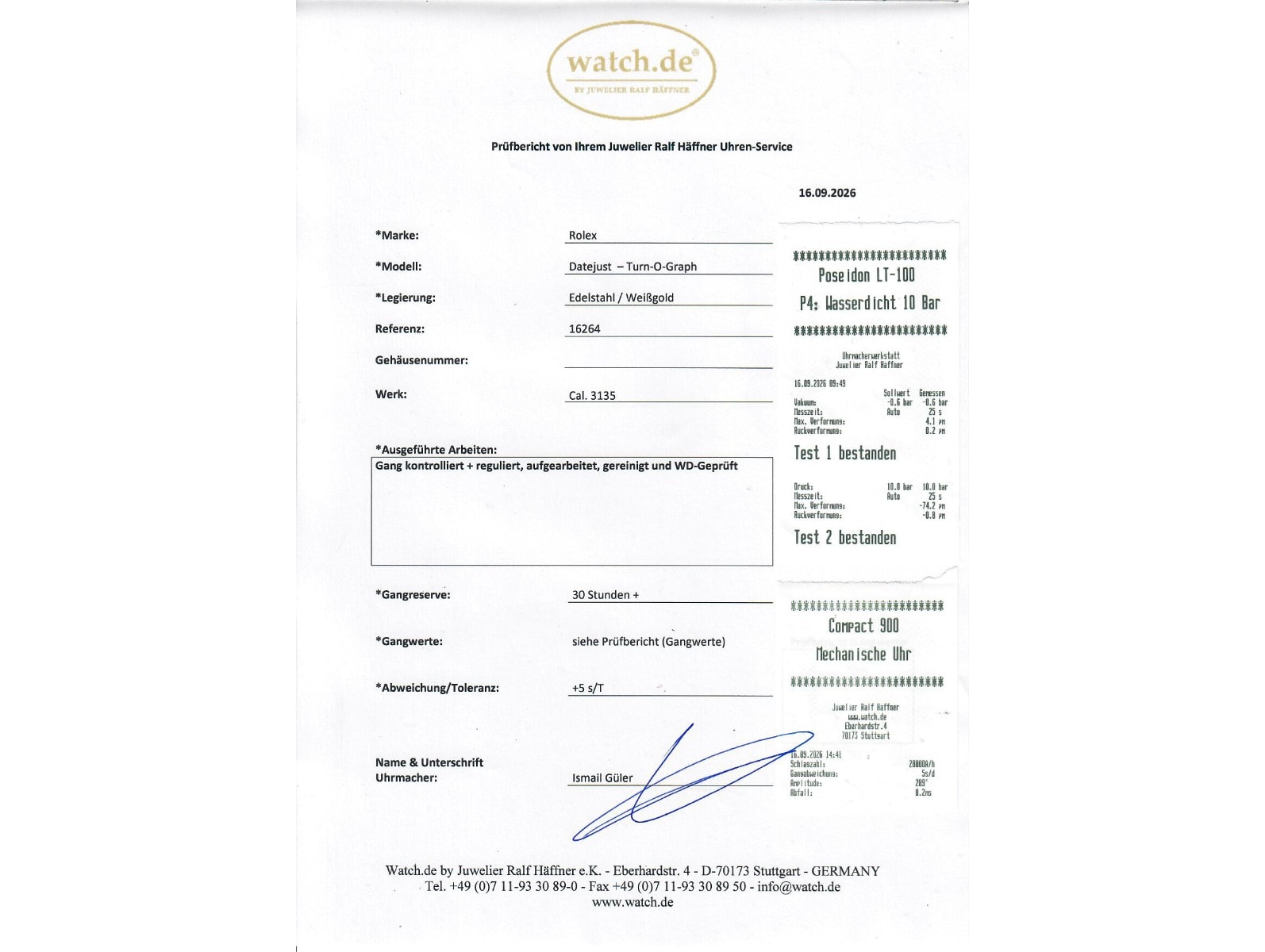 Rolex Turn-O-Graph – Ref. 16264, Sehr gut – 10/10