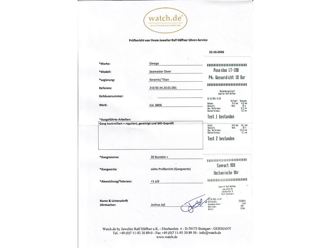 Omega Seamaster – Ref. 210.92.44.20.01.001, Wie neu – 9/9