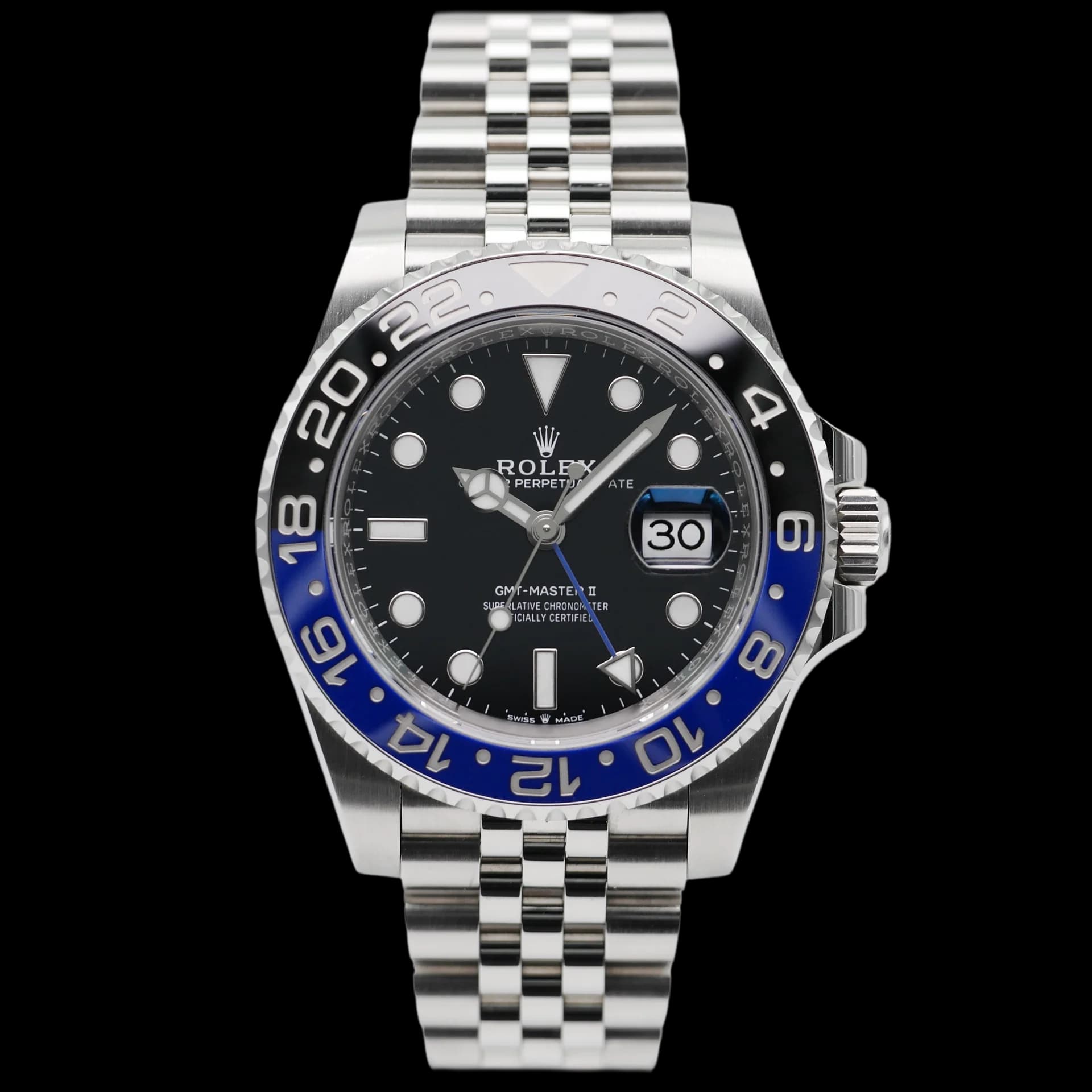 Rolex GMT-Master II – Ref. 126710BLNR, Sehr gut
