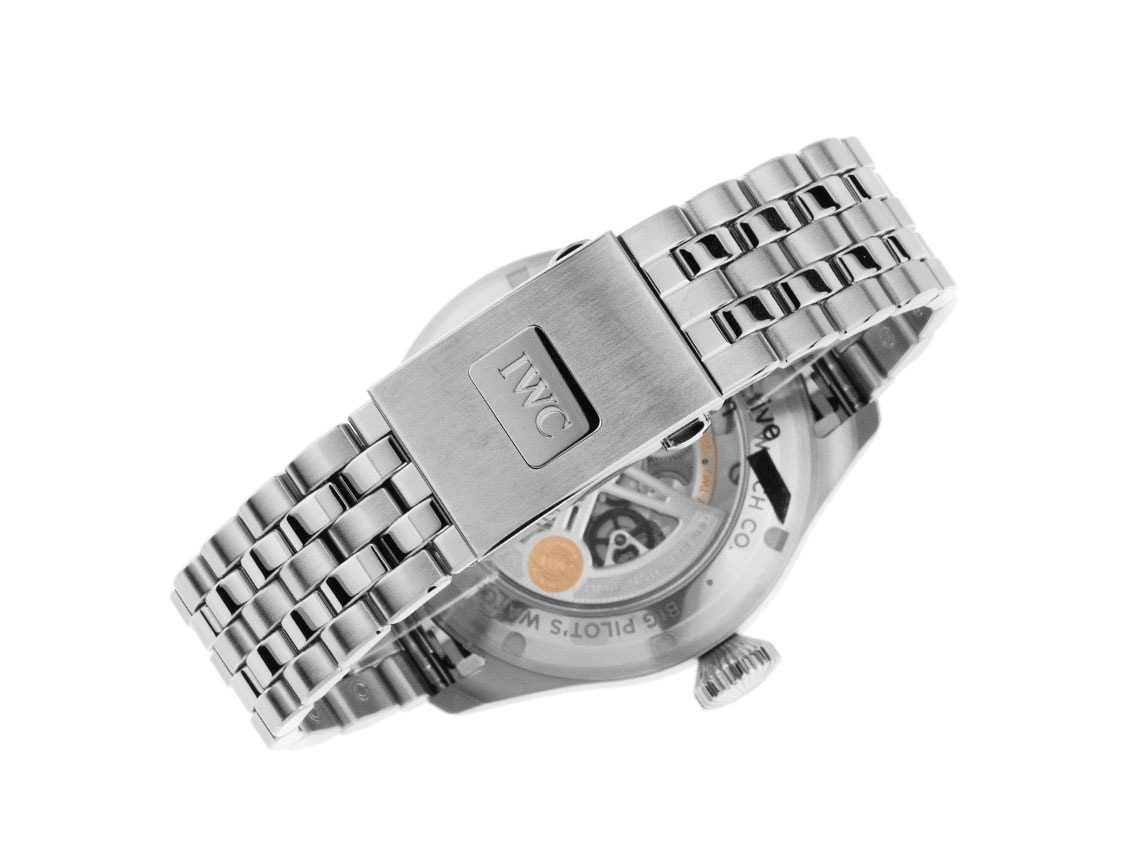 IWC Big Pilot’s Watch 43 Black Dial on Bracelet – Ref. IW329304, Wie neu – 7/8